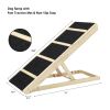 Tall Adjustable Pet Ramp, Folding Portable Wooden Dog Cat Ramp, Non-Slip Paw Traction Surface Dog Step for Car, SUV, Bed, Couch, Adjustable Height fro